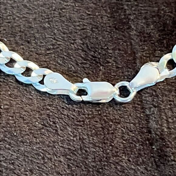 8 inch 5 mm 925 Italian sterling silver Cuban bracelet - Picture 5 of 11